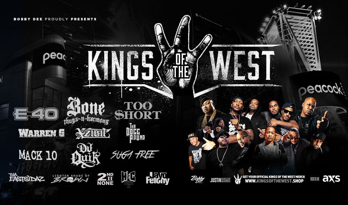 Kings Of The West E-40, Bone Thugs N Harmony, Too Short, Warren G, Xzibit, Tha Dogg Pound, Mack-10, DJ Quik, Suga Free, Tha Eastsidaz, Lighter Shade of Brown, 2nd II None, Hi-C and Jayo Felony